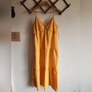 Rails Maxi Organic Cotton Tank Top Sleeveless Summer Dress Marigold Yellow Large